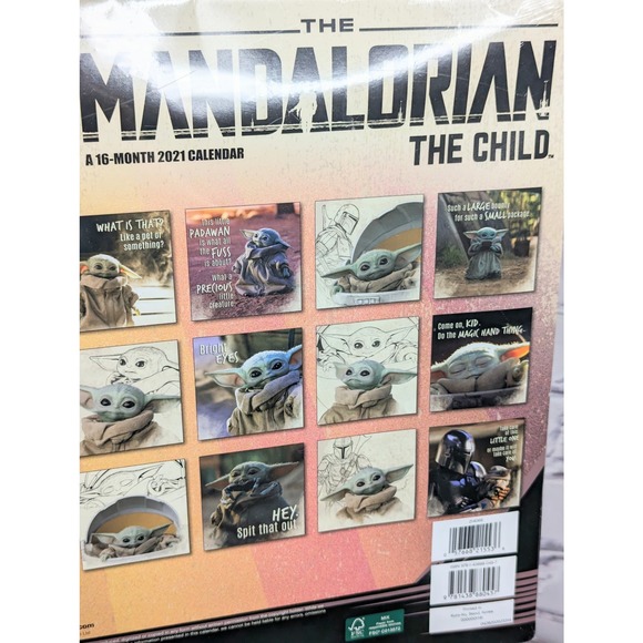 2021 Star Wars The Mandalorian The Child 16 Month Calendar NEW - Picture 3 of 3